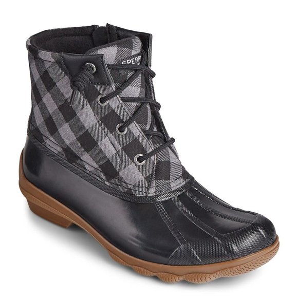 Sperry Shoes - Sperry Syren Gulf Wool Buffalo Check Rain Duck Boot Black Mult 7 NIB